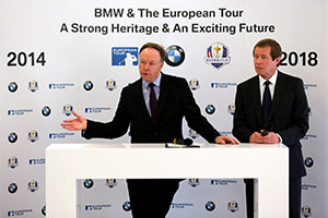 Dr. Ian Robertson, Mitglied des Vorstands der BMW AG, Vertrieb und Marketing BMW, und George O'Grady, Chief Executive European Tour.