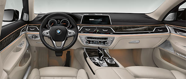 Interieur des neuen 7er-BMWs mit vielen edle Materialien