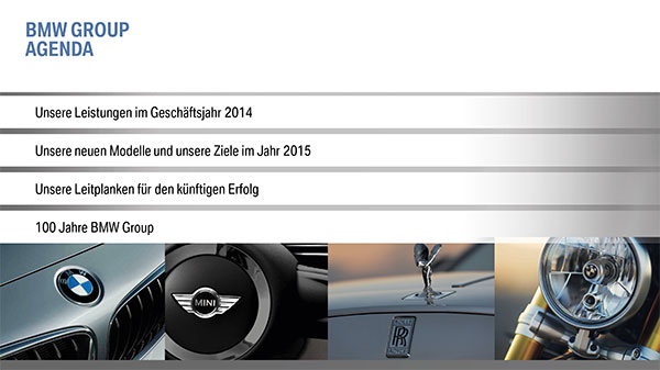 BMW Bilanzpressekonferenz 2015 - Agenda