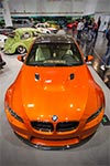 BMW M3 Coupé (E92), lackiert in Valenzia Orange, mit Powerdome auf der Motorhaube