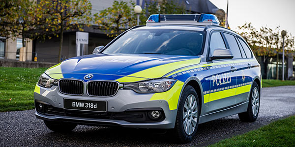 BMW auf der GPEC 2016: BMW 318d Touring als Polizeiauto