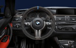 BMW M3 Limousine / M4 Coupé (F80 / F82), BMW M Performance Lenkrad Alcantara mit Carbonblende.