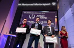 9. Dezember 2016. BMW Motorrad Race Trophy 2016 Saison Finale. Jordan Skoze (CAN), Vincent Lombois (BEL), Michal Prasek (CZ). BMW Museum.