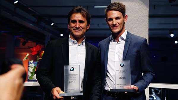 BMW Motorsport Stars feiern stimmungsvollen Saisonabschluss 2016. Award-Gewinner Alex Zanardi und Marco Wittmann.