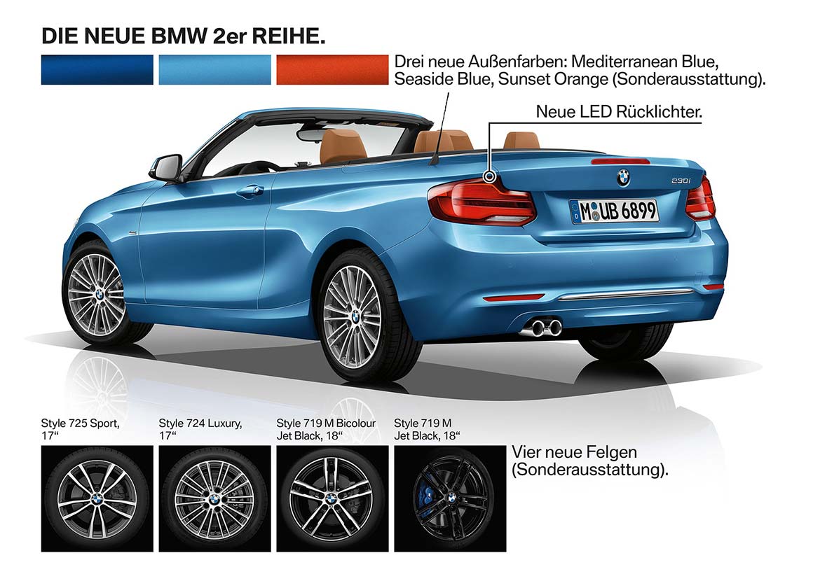 BMW 2er Facelift 2017, Highlights
