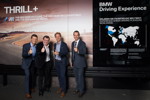 von links nach rechts: Robert Eichlinger, Jakob Falkner, Gerhard Gstettner, Frank van Meel bei der Vertragsunterzeichnung in der BMW Welt - BMW und MINI Driving Experience im Ötztal und Pitztal