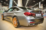 Retro Classics Cologne 2017, BMW M4 GTS Neuwagen, Frozen Grey Individual Lack, 500 PS, Carbon Bremsanlage, angeboten in der Ausstellung 'Neo Classics'.