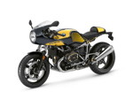 BMW R nineT Racer, BMW Motorrad Spezial: Option 719 Blackstorm metallic / Aurum.