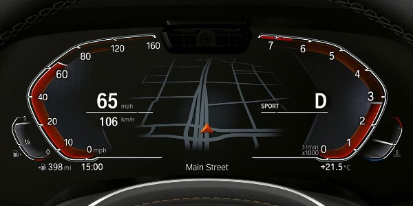 BMW Operating System 7.0 - Tacho im Sport Modus.