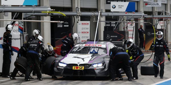 Spielberg (AUT), 22.09.2018, DTM-Rennen 17. Joel Eriksson (SWE) BMW M4 DTM, Pit Stop BMW Team RBM.