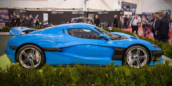 Rimac Concept 2 auf der Essen Motor Show 2018, S.I.H.A. Sonderausstellung 'Supersportwagen' in Halle 1