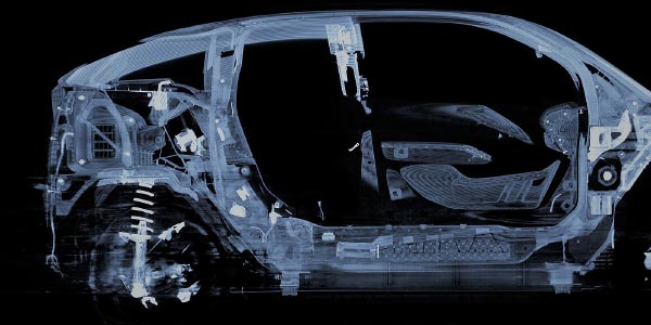 Computertomographie im Automobilbau: Röntgenbild eines BMW i3
