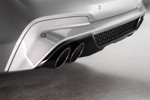 Der neue BMW X3 M Competition. Endrohrpaare der Abgasanlage kennzeichnen die eigenständig gestaltete Heckschürze.