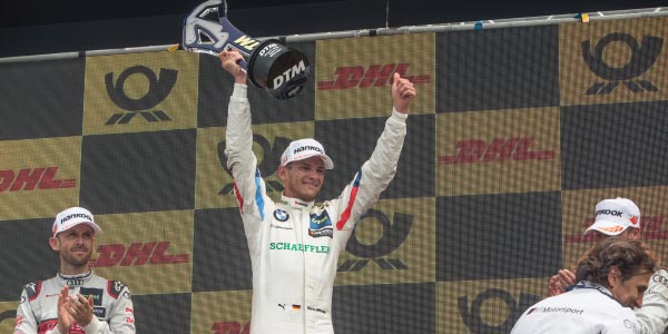 Misano (ITA), 08.06.2019. DTM Rennen 5, Gewinner Marco Wittmann auf dem Siegerpodest.