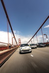 Im MINI Cooper SE vom Silicon Valley nach Hollywood. Hier auf der Golden Gate Bridge.