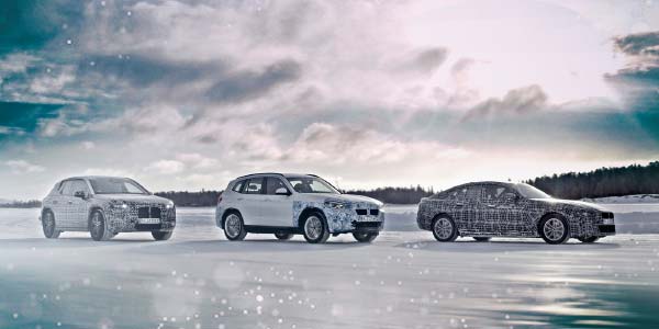 Der BMW iNEXT, der BMW i4 und der BMW iX3 im Winterfahrtest