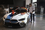 New York (USA), 8. Januar 2019. Alessandro Zanardi, Medien, Tour, BMW M8 GTE.