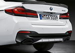 Die neue BMW 5er Limousine, M Performance Heckdiffusor Schwarz matt in Wagenfarbe lackiert