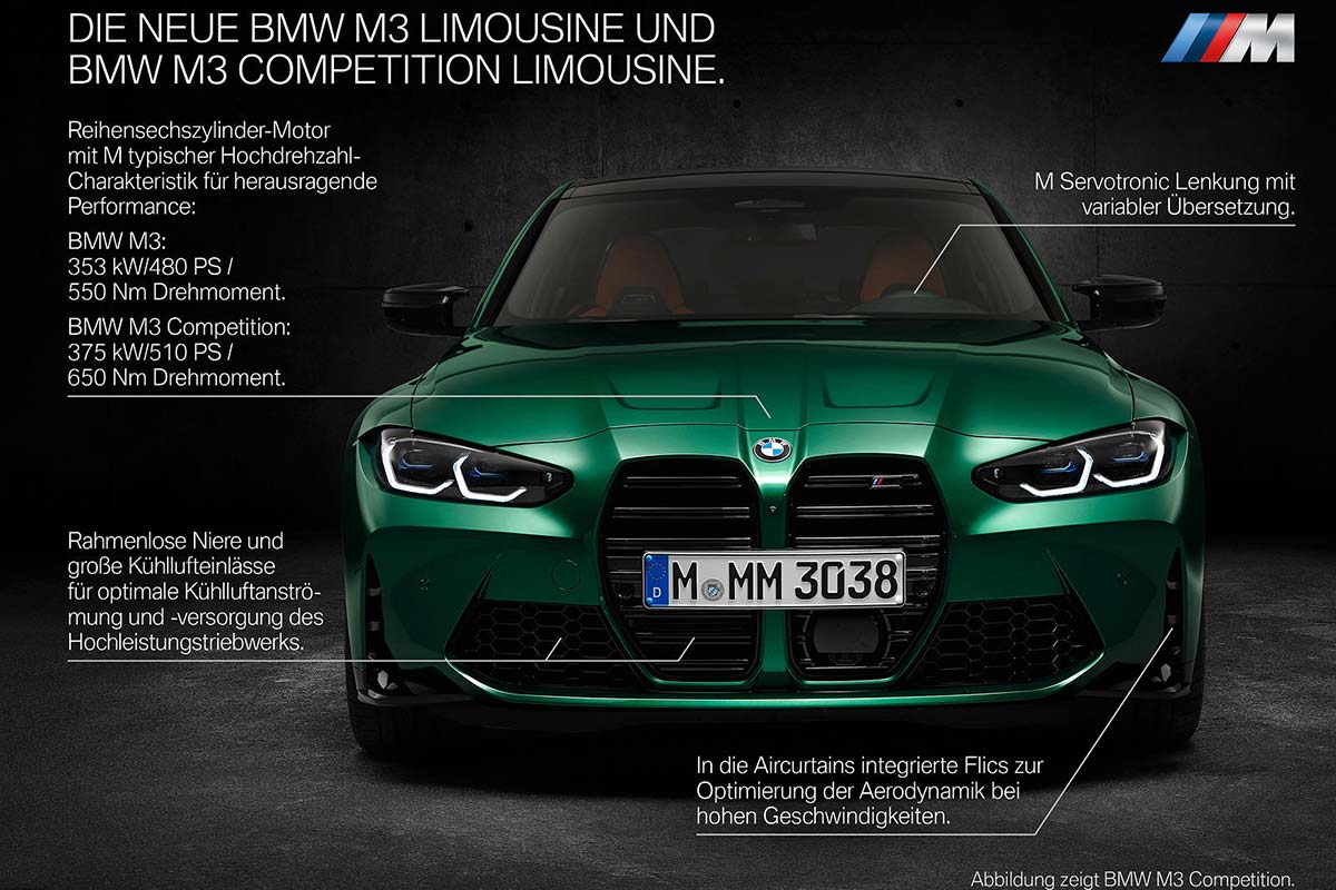 Die neue BMW M3 Limousine und BMW M3 Competition Limousine. Highlights.