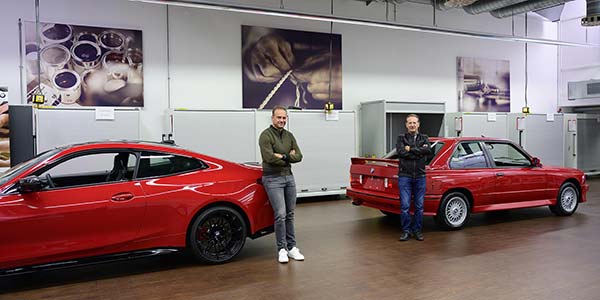 BMW M4 Design Study by KITH und Johnny Cecotto. Im Bild Markus Flasch (Chef BMW M GmbH) und Johnny Cecotto.