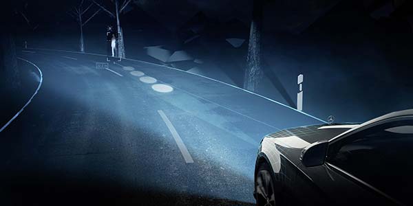 Mercedes-Benz S-Klasse: DIGITAL LIGHT, Fugnger-Markierung