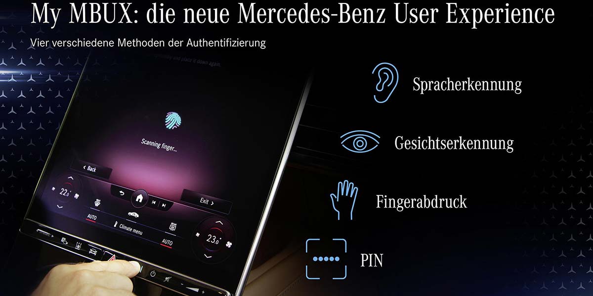 Mercedes-Benz S-Klasse: My MBUX (Mercedes-Benz User Experience), Authentifizierung.