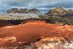 Island, Vestmannaeyjar Insel Heimaey, Blick vom Eldfell Vulkan