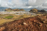Island, Vestmannaeyjar Insel Heimaey, Blick vom Helgafell Vulkan