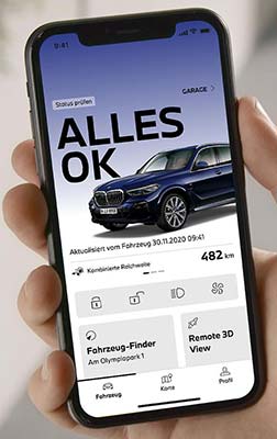 My BMW App Bildmaterial - Fahrzeug Informationen Deutsch.