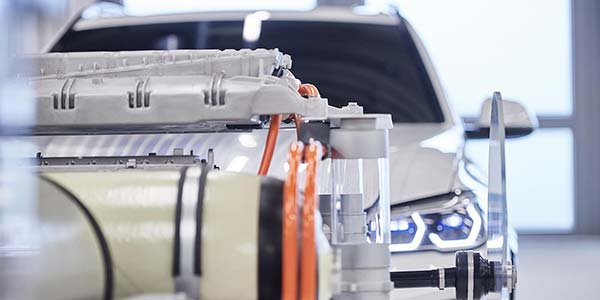 Antriebsstrang des BMW i Hydrogen NEXT im Wasserstoff-Kompetenzzentrum der BMW Group.