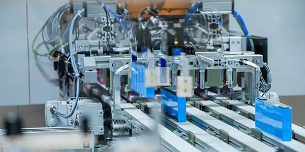 Produktion von Batteriemodulen für Hochvoltbatterien im BMW Group Werk Leipzig
