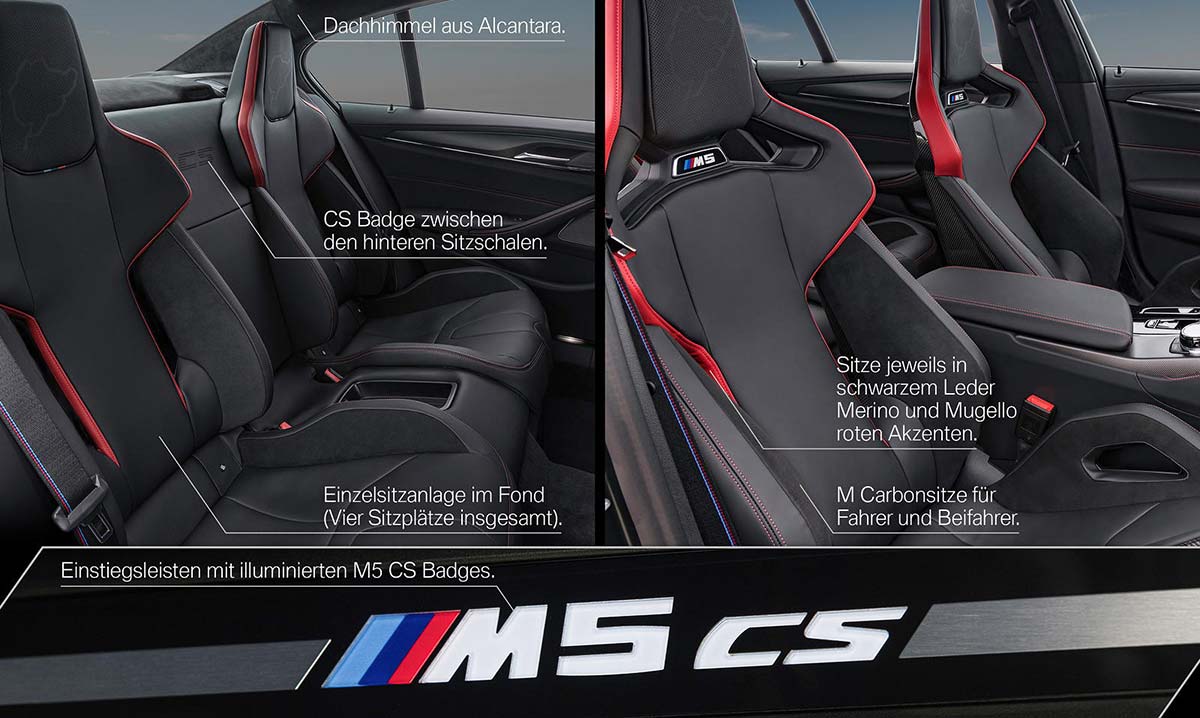 BMW M5 CS, Highlights.