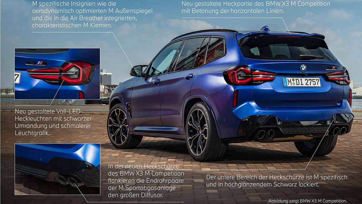 Der neue BMW X3 M Competition und der neue BMW X4 M Competition. Facelift  2021. Highlights.