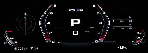Der neue BMW X3 M Competition, Tacho