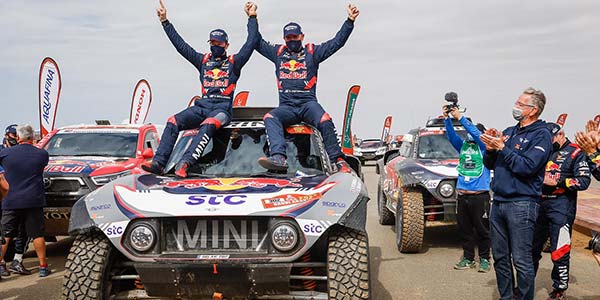 Rallye Dakar 2021. MINI Motorsport, X-raid, Saudi Arabien, MINI John Cooper Works Buggy, Stephane Peterhansel, Edouard Boulanger.