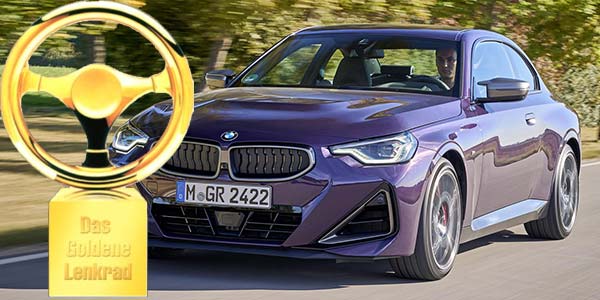 Das goldene Lenkrad 2022 geht an das BMW M240i xDrive Coupé.