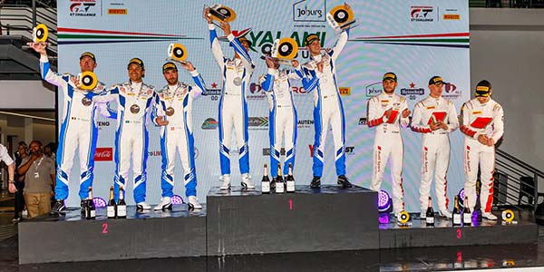 Kyalami (RSA), 23.-25.02.2023. Intercontinental GT Challenge, Kyalami 9 Hour, BMW M Team WRT, BMW M4 GT3, Sheldon van der Linde, Dries Vanthoor, Charles Weerts, Philipp Eng, Augusto Farfus, Maxime Martin, Podium.