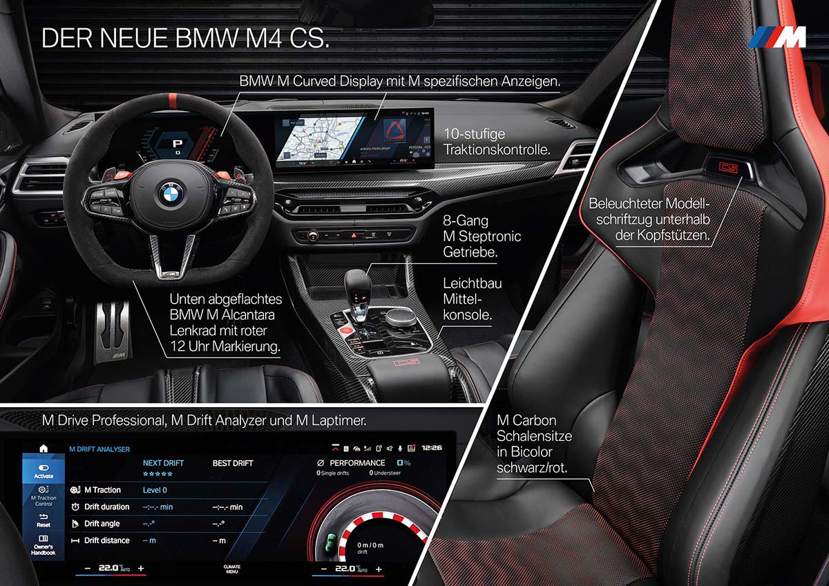 Der neue BMW M4 CS - Interieur, Highlights.
