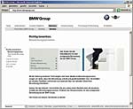 Screenshot von der neuen BMW Group Homepage