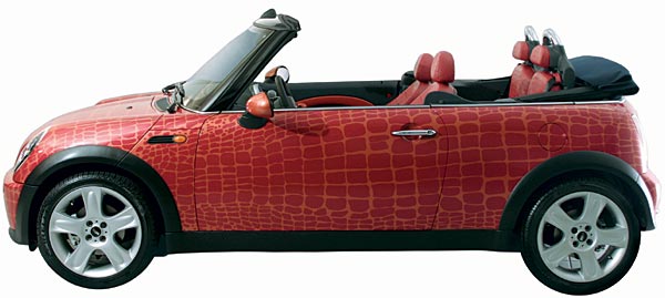 Das MINI Cabrio designed by Gianfranco Ferr auf dem Life Ball 2004