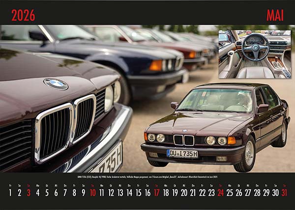 Diese Collage ist aus Fotos entstanden, die beim Rhein-Ruhr-Stammtisch aufgenommen wurden. Der BMW 735i (E32) von Tom ('Tom-E32')