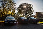 Rhein-Ruhr-Stammtisch im November 2015: BMW 730Ld (F02) von Christian, BMW 750i (E38) von Wilhelm ('WL7001') und der BMW 728i von Volker ('CountZero')