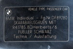 Rhein-Ruhr-Stammtisch im August 2017: Typschild im BMW 740i Individual (E38) von Alfons ('A7fons').