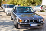 100. Schwaben-Stammtisch: Abfahrt im 7er-Konvoi, hier der BMW 750i (E32) von Stefan ('monaco')