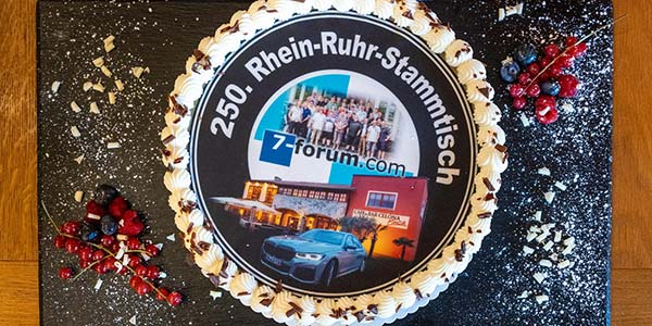Jubiläumstorte anlässlich des 250. Rhein-Ruhr-Stammtischs im Dezember 2023